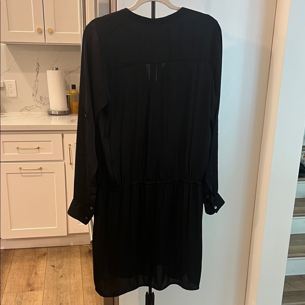 Vince Deep Black Button-Front Drawstring Tunic Lo… - image 6